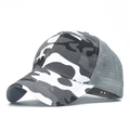 Cappellino da baseball camouflage grigio con rete traspirante e visiera curva - Regolabile / Camouflage Grigio Bianco (2)