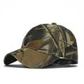 Classic jungle camouflage baseball cap featuring brown and olive leaf patterns - Adjustable / Jungle Leaf Camo (07)
