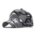 Classic baseball cap featuring a grey camouflage pattern on durable twill cotton fabric - Adjustable / Grey Camouflage (03)