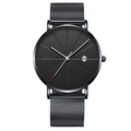 Schwarzes Zifferblatt Schwarzes Gehäuse Schwarzes Mesh-Band