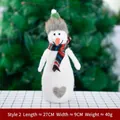 Christmas snowman felt figurine with rainbow scarf, 27cm height, style 2 festive decor - Style 2 (White Snowman with Rainbow Scarf)