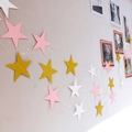Pink gold and white star paper garland decor for wedding and birthday party backdrops - 4m Small Glitter White Gold Star Garland