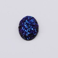 Blue 13x18mm oval druzy resin cabochon with shimmering celestial crystal texture - Galaxy Blue (19s)