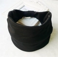 Bohemian black wide elastic cotton yoga headband for women on a white plush background - Black