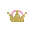 Élastique à cheveux rose avec ornement couronne dorée pailletée pour petites filles - 1# Couronne Dorée