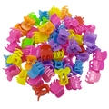 Colorful mini plastic hair clips in heart and butterfly shapes for girls and toddlers - Hand Style