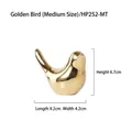 Figura de pájaro cerámica dorada espejo tamaño mediano HP252-MT decorativo hogar - Mediano (HP252) / Dorado