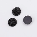 Macro detail of 10mm black resin druzy cabs with textured crystalline surface for DIY jewelry - Black (12)