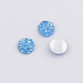 Macro detail of 10mm blue resin druzy flatback cabochons with sparkling mineral texture - Blue Druzy (7)