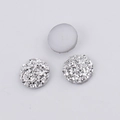 Macro shot of 10mm starry resin druzy cabochons in silver and matte grey for DIY jewelry - Silver (21)