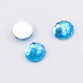 Blue fish scale pattern 10mm round resin cabochons with iridescent mermaid finish - Iridescent Blue(5)