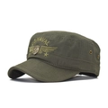 Army green military cadet cap with U.S. NAVAL embroidery and U.S. ARMY metal shield badge - Adjustable / Army Green