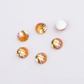 Macro shot of 8mm orange fish scale resin cabochons showing flat back for DIY jewelry - 8mm / Orange Gold (No.4)