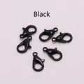 Set of 5 black alloy lobster clasps for DIY jewelry necklace and bracelet making - Matte Black