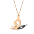 Collar con colgante de microscopio chapado en oro rosa de 18K en acero de titanio - Oro rosa