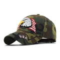 Camouflage baseballpet met USA-vlag en adelaarsborduurwerk in zijaanzicht - Verstelbaar / Jungle Camouflage