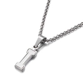 Collier argenté avec pendentif lettre I en acier inoxydable et chaîne classique - Style I (KN81187-K)