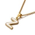 Elegante collana in acciaio inossidabile dorato con pendente lettera N in madreperla - Lettera Z (KN81230-K)