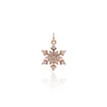 Pendentif flocon en or rose avec zircons incrustés pour colliers bijoux DIY - Or rose