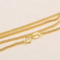 Golden 925 sterling silver woven chain with S925 hallmark and spring clasp detail - Chopin Chain / Gold