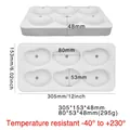 White 6-cavity fruit mousse silicone mold with dimensions 305x153x48mm for DIY baking - 6-Cavity 3D Mango Mousse Mold / White