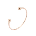 Detalle de brazalete abierto en oro rosa con bolas decorativas y banda fina de 3mm - Oro rosa