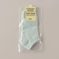 Mint green cotton low-cut boat socks with premium retail packaging and gift tag - One Size / Green