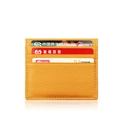 Slim yellow genuine leather RFID blocking card holder with multi-slot design and texture - KB31 Multi-slot / Yellow
