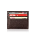 Dark brown lychee grain leather RFID credit card holder with three vertical slots - KB31 Multi-slot / Coffee
