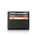 Slim black lychee leather RFID card holder with three card slots and compact flat design - KB31 Multi-slot / Black