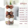 Set di 24 palline di Natale bronzo e bianche, 4cm, finiture opache e glitterate - Stile 4-Caffè/Bianco (4cm)