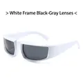 Lunettes de soleil de sport à monture blanche et verres gris foncé pour cyclisme - Monture Blanche Verres Gris