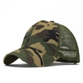 Berretto da baseball mimetico classico con rete traspirante verde e visiera curva - Regolabile / Camouflage della Giungla (1)