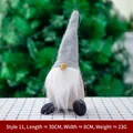 Handmade light blue Christmas gnome with long white beard and 30cm height decoration - Style 11 (Blue Pointed Hat Christmas Gnome)