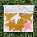 Pink gold and white glitter star garland for wedding birthday party backdrop decor - 2m Small Glitter White Gold Star Garland