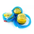 Manuelle Fußpumpe mit blauem Schlauch für Ballons und Schwimmringe, Dreierpack - Fußpumpe