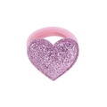 Elastico per capelli rosa per bambine con decorazione a cuore viola glitterato - 4# Cuore Rosa / Rosa