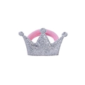 Élastique à cheveux pour fille avec couronne argentée pailletée et chouchou rose - 2# Couronne en Argent