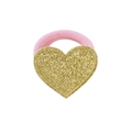 Élastique à cheveux en peluche rose avec un charmant cœur à paillettes dorées - 3# Cœur Doré