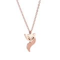 Rose gold fox pendant necklace with polished and frosted finish on a fine link chain - Rose Gold Fox Set (Necklace + Earrings)