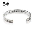 Silver stainless steel open cuff bracelet with motivational engraving and arrow design - 5#-Silver (The best is yet to come)