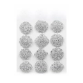 KZ001--12Pcs Medium Set Silver White Rhinestone