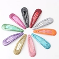 Lot de 10 barrettes à cheveux en métal pailleté coloré pour filles en tons variés - Couleur Aléatoire