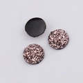 Macro detail of 10mm rose gold resin druzy cabochons with sparkling texture and flat back - Rose Gold (23)