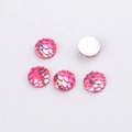 Detailed close-up of 8mm pink fish scale resin cabochons showing both front and back view - 8mm / Pink (No.6)