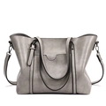 Sac fourre-tout gris fumé rétro à texture marbrée avec doubles poignées et bandoulière - Gris
