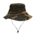 Sombrero de pescador camuflaje de algodón para exteriores con correa ajustable - M (56-58cm) / Camuflaje