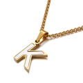 Collana in acciaio dorato con ciondolo lettera K maiuscola in madreperla - Lettera K (KN81215-K)