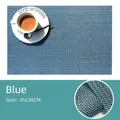 Blue woven PVC placemat 45x30cm heat resistant and anti-slip for dining table - Shiny Blue