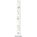 Cartoon animal canvas height chart for kids featuring whale and train patterns - Animal Style A
